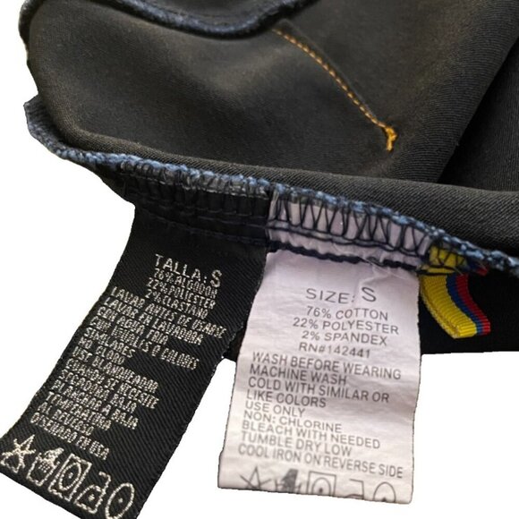 Mitzi Michel Open Back Flared Leg Stretch Denim Jumpsuit Women's Small - Picture 10 of 16